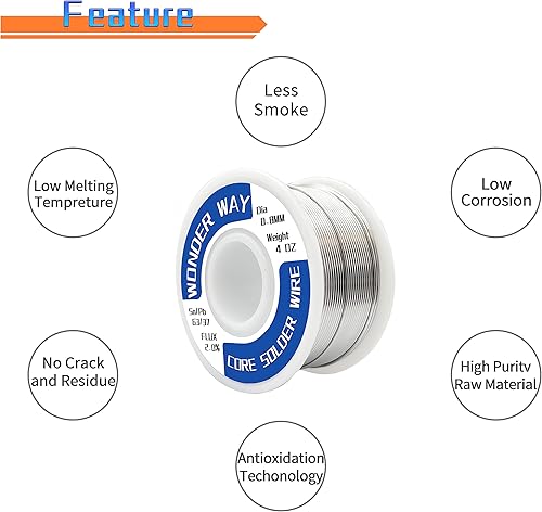 Miniatura 4 de Sn63Pb37 Soldadura de plomo de estaño con núcleo de colofonia 361.4 F Punto de fusión No-limpio (0.031 in 4oz)