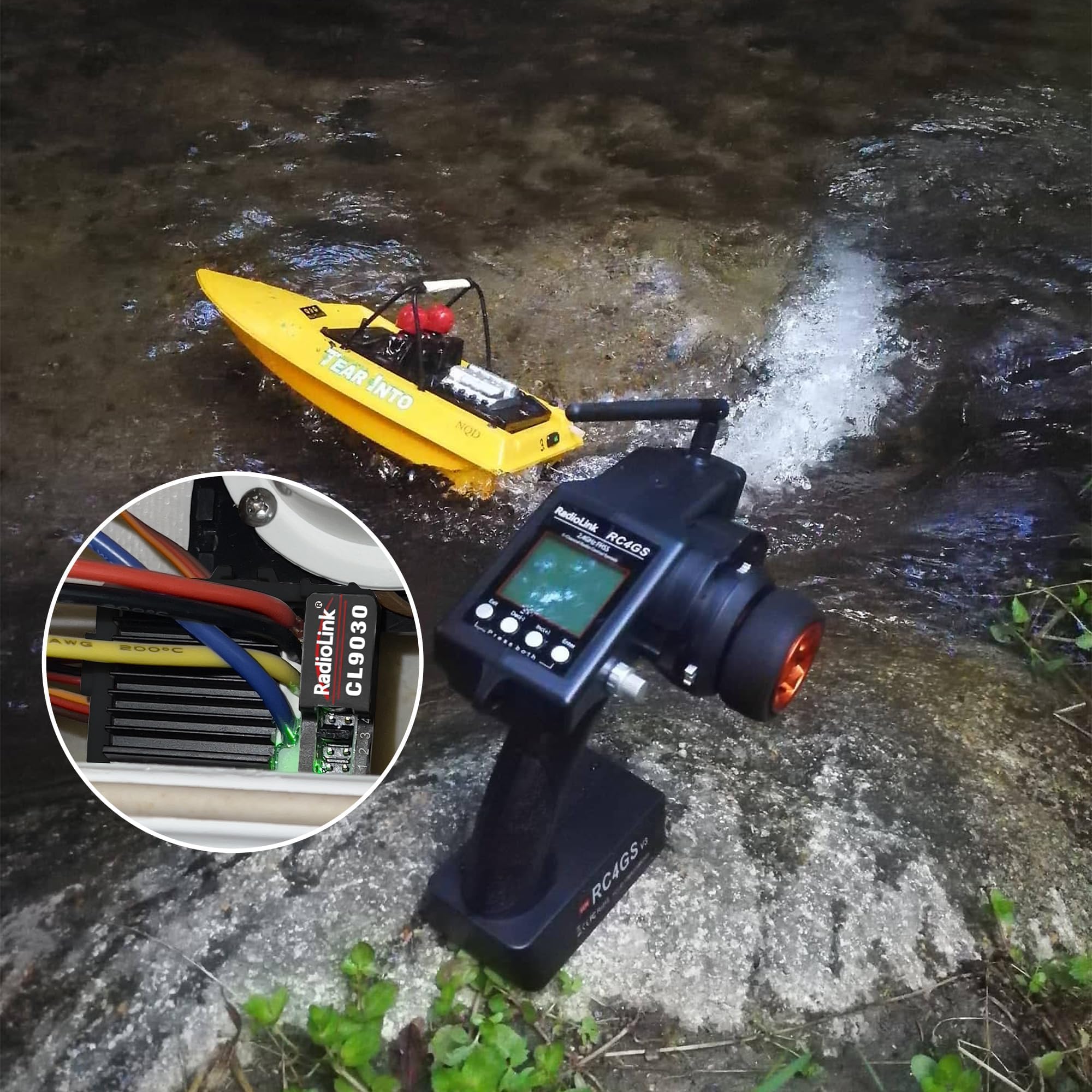 Radiolink Cool 9030 ESC 90A Brushed (2-4S) Wasserdicht Eingebautes BEC 5A Wählbar 5.5V/7.5V Elektronischer Drehzahlregler für RC Truck Crawler Panzer Autos Köder Boote (XT60 Stecker Schwarz)