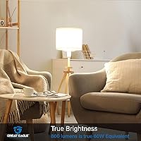 Vista 8 de Great Eagle A19 LED Light Bulbs 60 Watt Equivalent - UL Listed - Cool White 4000K LED Light Bulb - 9W Non Dimmable, 800 Lumens (6 Pack)