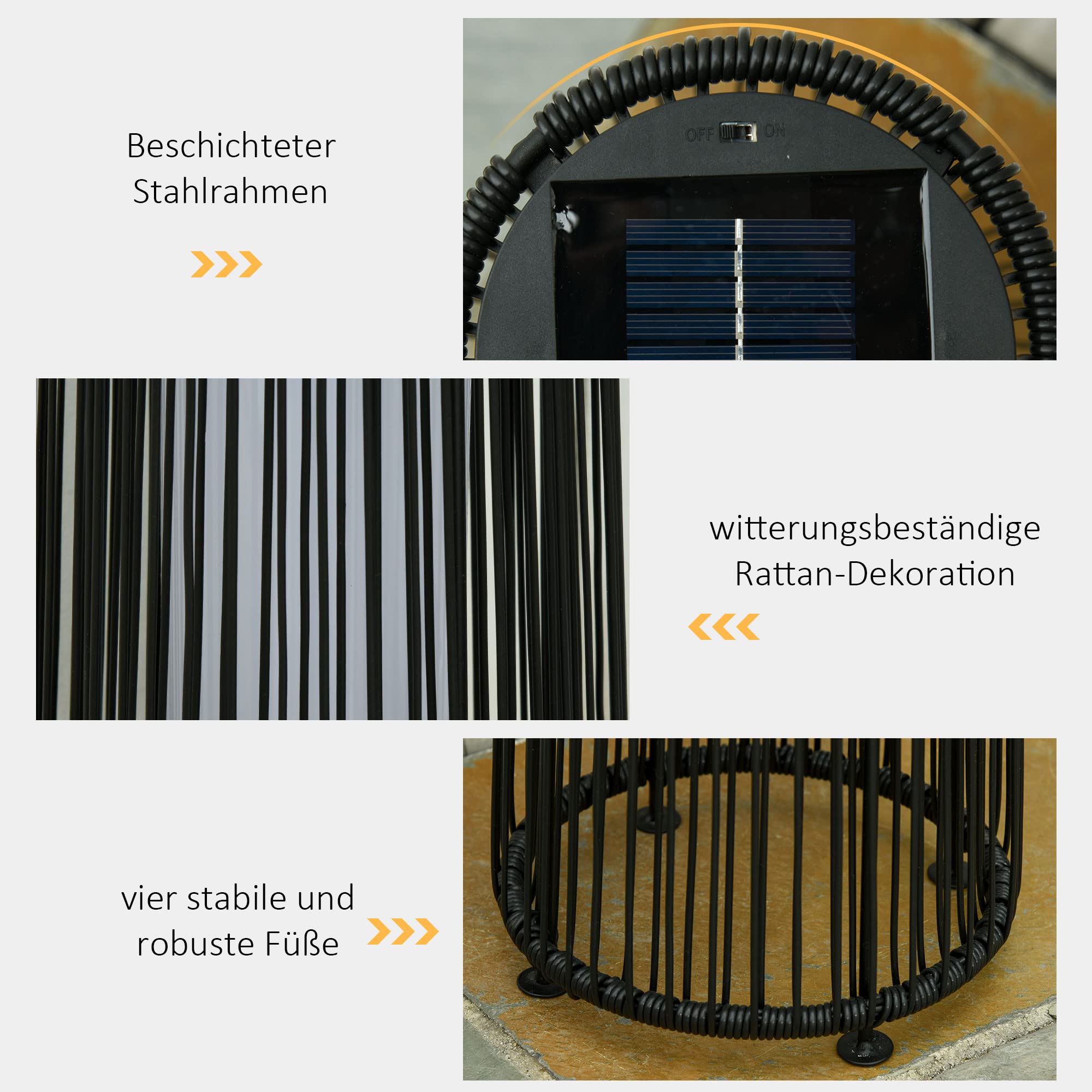 Outsunny Tuinlamp, Zonne-energie, Automatische Schakelaar, 8 Uur Verlichtingstijd Automatische Schakelaar Groen 45 X 45 X 31 Cm~1j5orjik8bo01