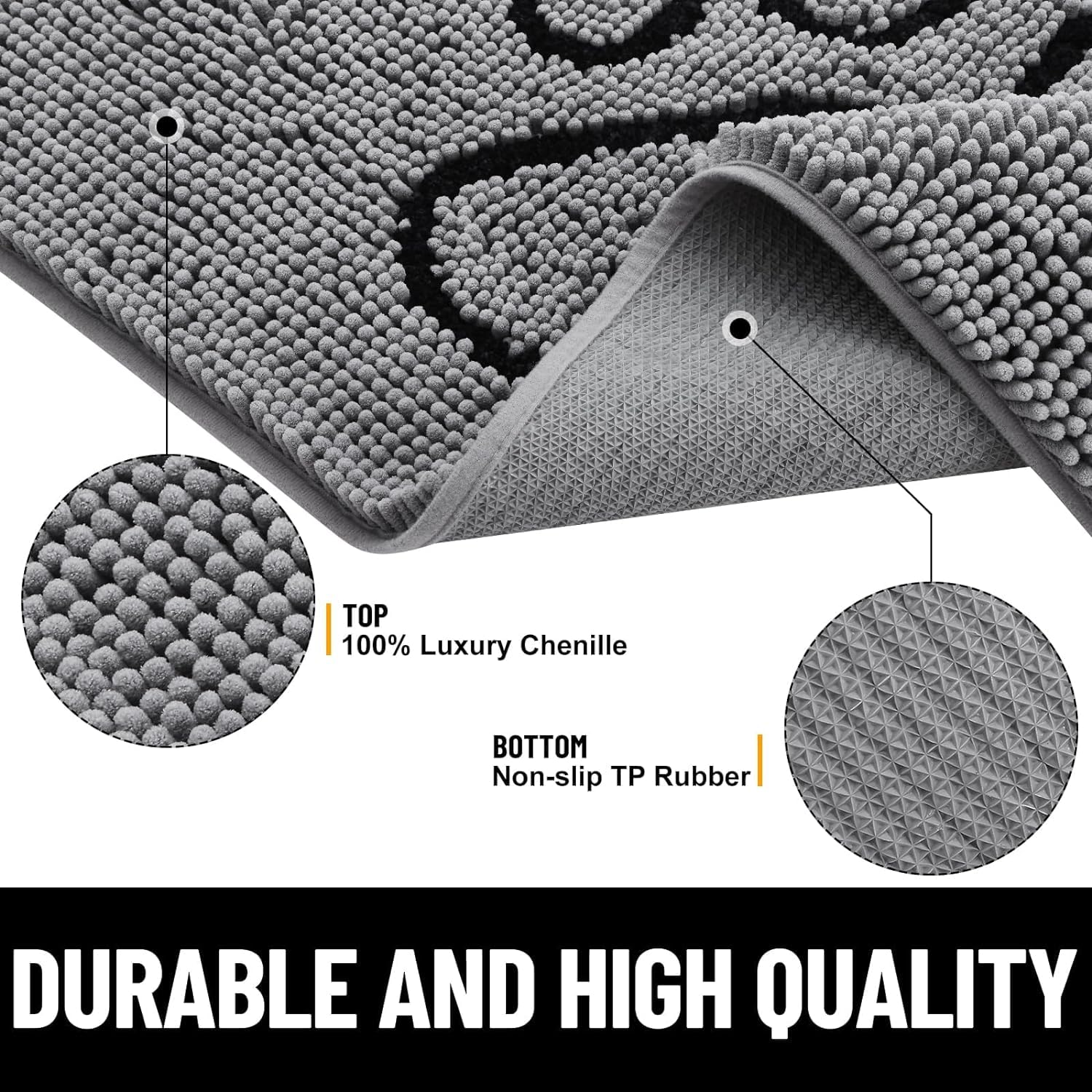 Homaxy Dog Door Mats Indoor, Super Absorbent Non Slip Doormats, Soft Chenille Floor Mat - Image 4