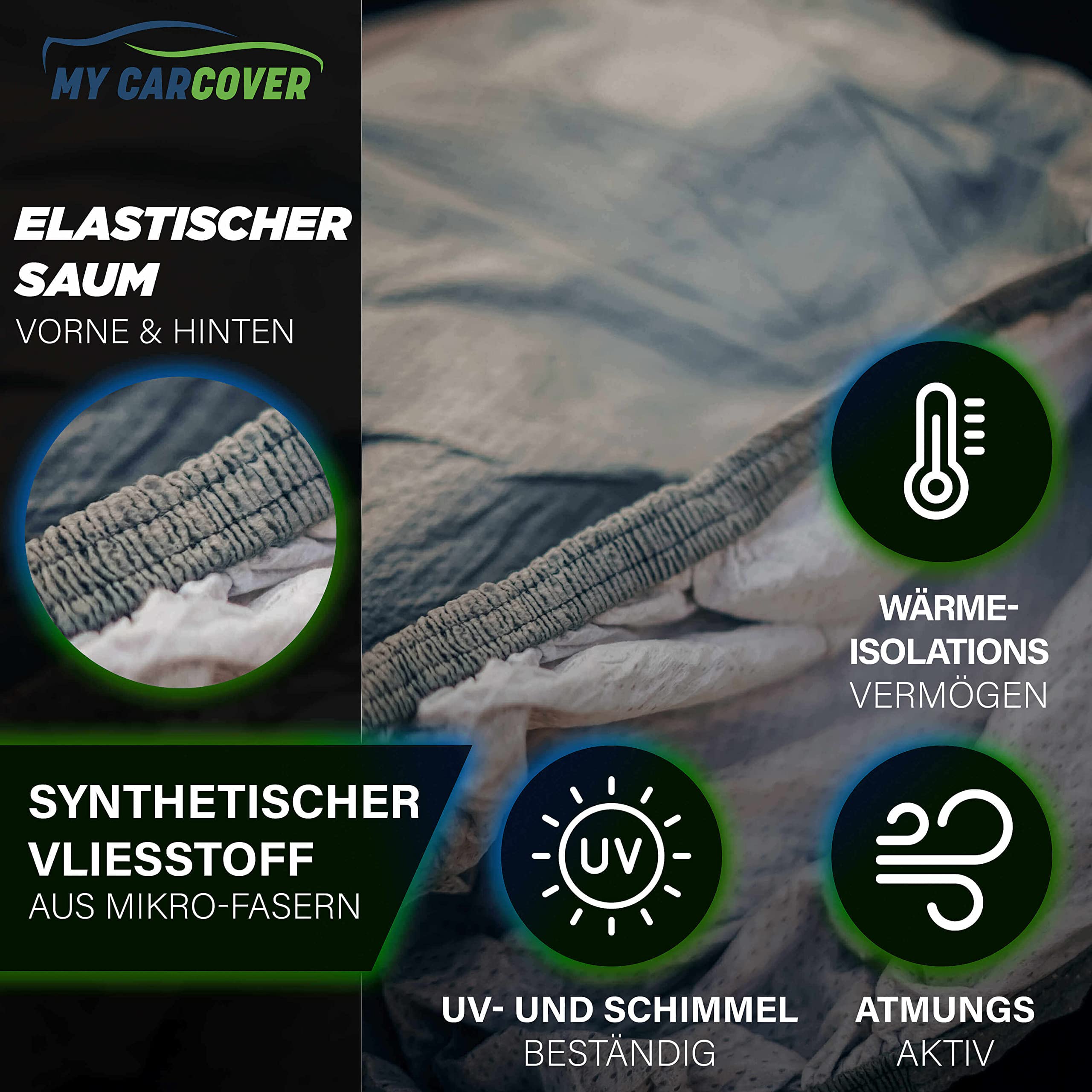 MY CARCOVER® passt für Mercedes-Benz S-Klasse W126 Bj 1979-1991 Stufenheck In-/Outdoor atmungsaktiv Ganzgarage Auto Plane Abdeckung