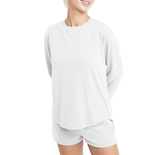 Hanes Womens Originals Tri-Blend Long-Sleeve T-Shirt, Crewneck Tee for Women,