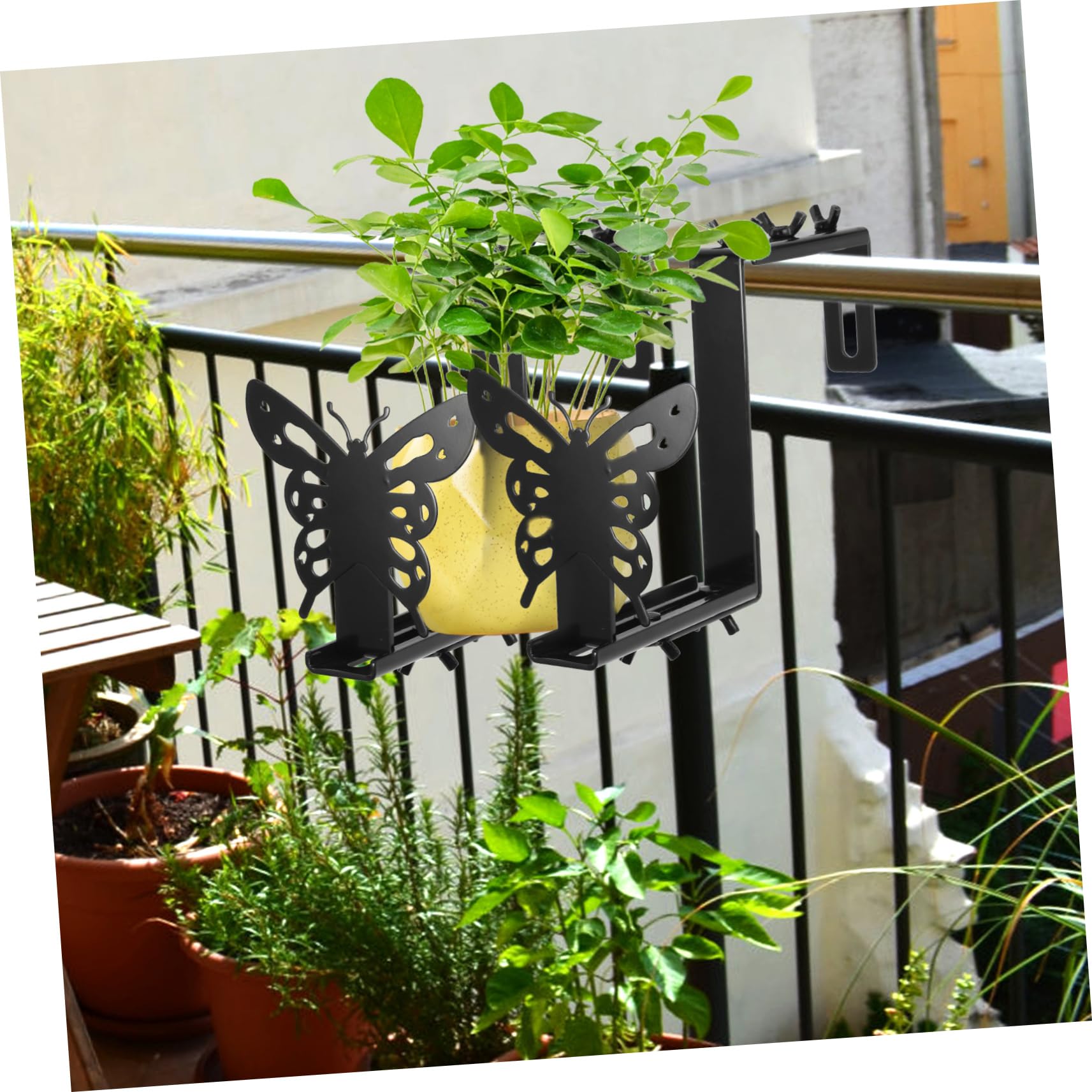 Happyyami 2pièces Crochets De Clôture pour Plantes Extérieur Crochets pour Jardinières Et Paniers Suspendus Supports Muraux Réglables pour Pots De Fleurs Et Décorations