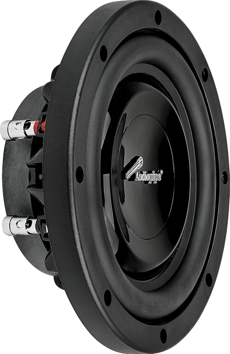 Audiopipe 8” Shallow Mount Subwoofer (TS-FA800), 300 Watts, Slim Design, Dual 2" Voice Coils, Aluminum Basket, PP Cone, 2 * 4 Ohms, Best Sub for Tight Spaces in Car & Trucks, Sold Individually