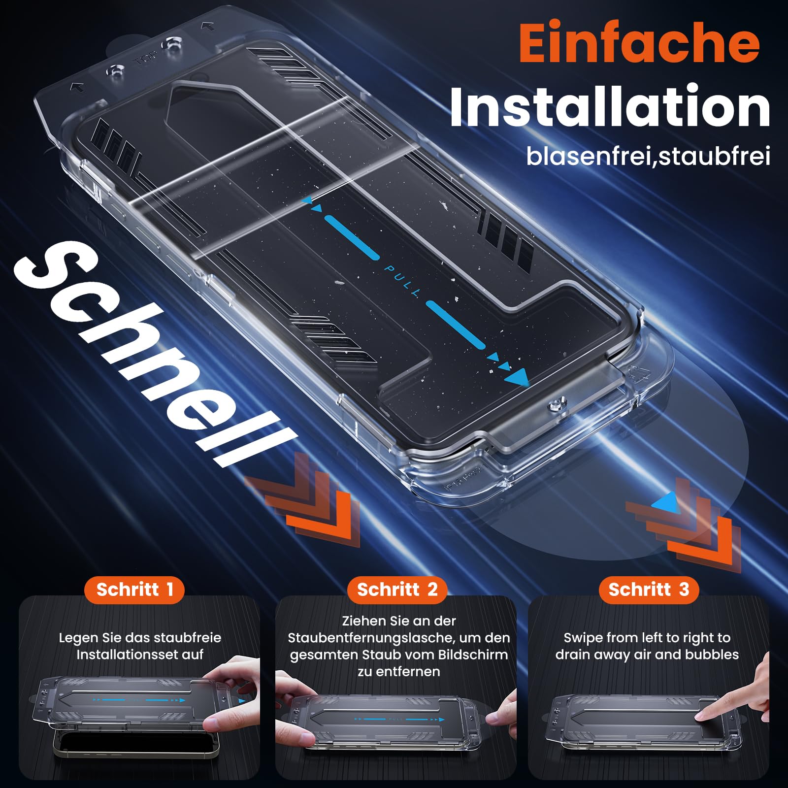 UniqueMe für Panzerglas Sichtschutz für iPhone 15 Pro - 2 Stück