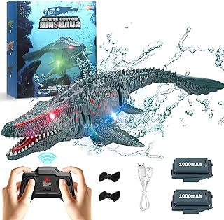 2.4GHz Remote Control Mosasaurus Dinosaur Swimming Pool High Simulation Toys, RC Boat Lake Bathroom 8-12 Years Boys Girls Christmas Halloween Tricky Birthday Gift