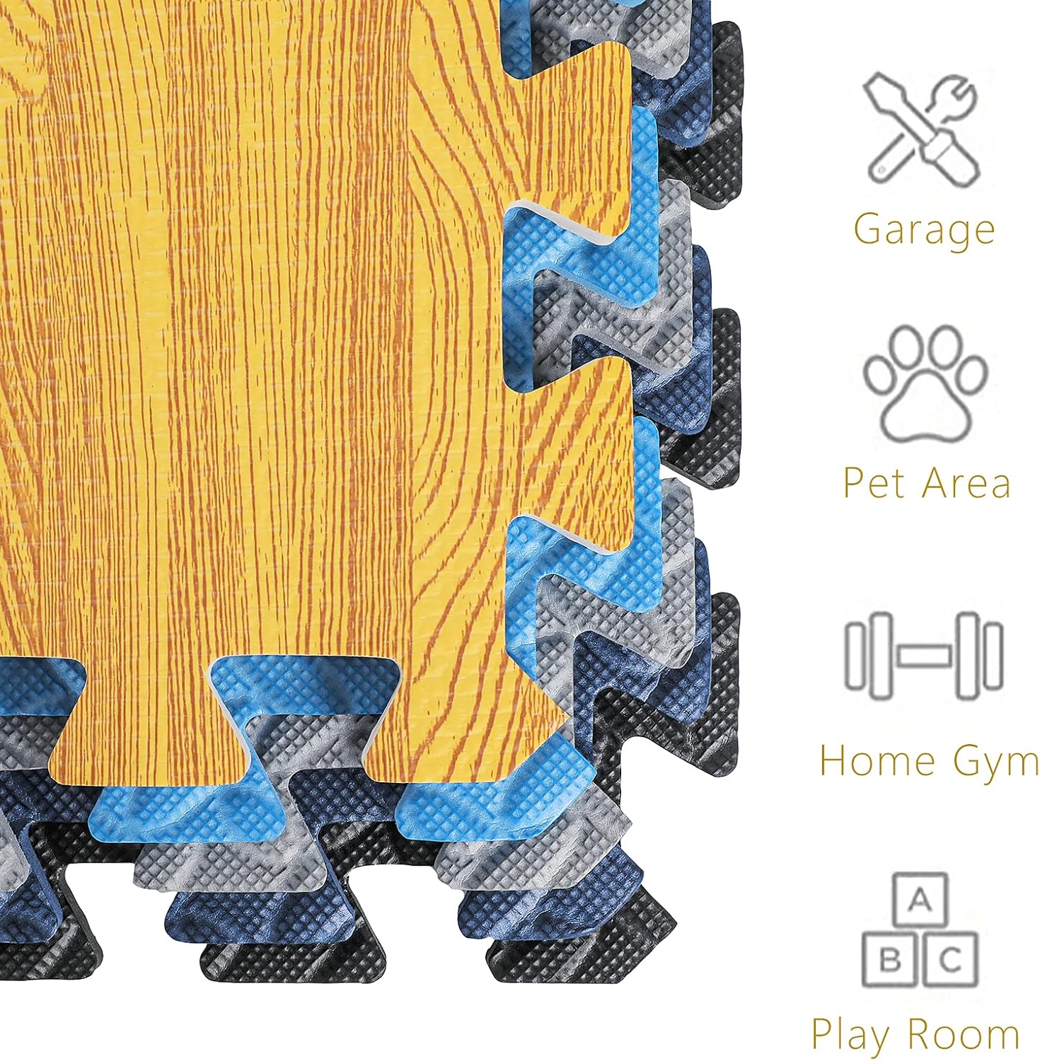 MTAOU Puzzle Exercise Mat,Fitness Equipment Mat,EVA Foam Interlocking Tiles Floor,Gymnastics and Home Fitness Protective Floor,5 Colors and Multiple Sizes to Choose From : Sports & Outdoors