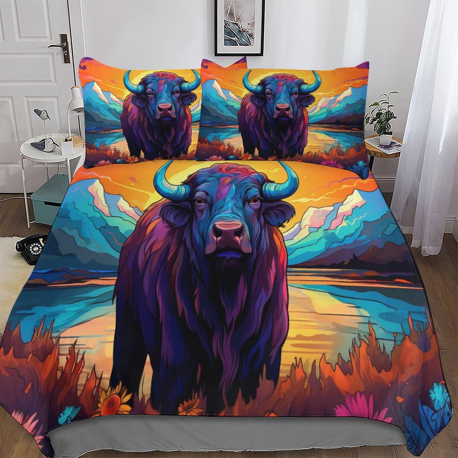 Housse de couette hypoallergique buffle contre acariens lit king