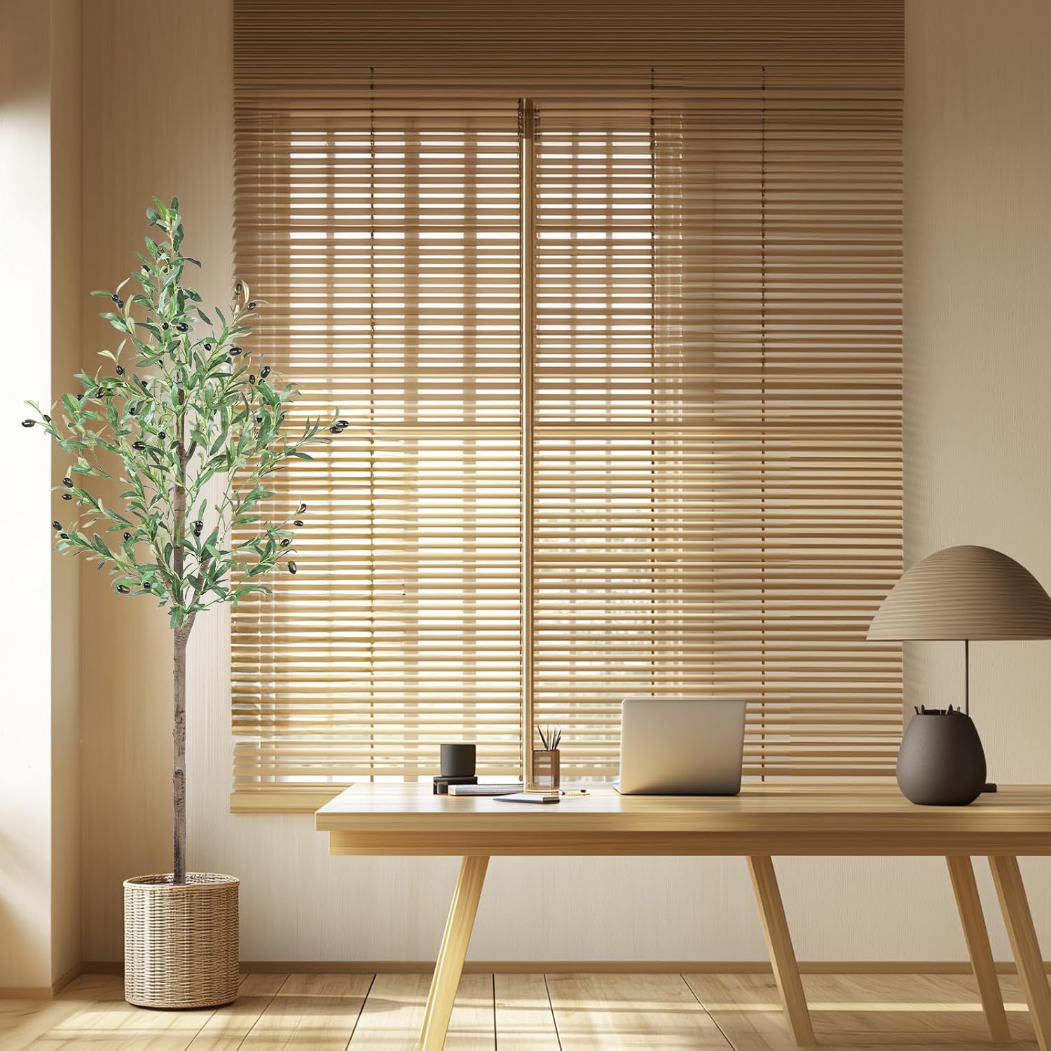 Fake Olive Tree, 5FT Tall Artificial Olive Trees 60in Faux Silk Plant with Trunk and Realistic 536 Leaves and 20 Fruits for Modern Office Home Decor Indoor（1pack）