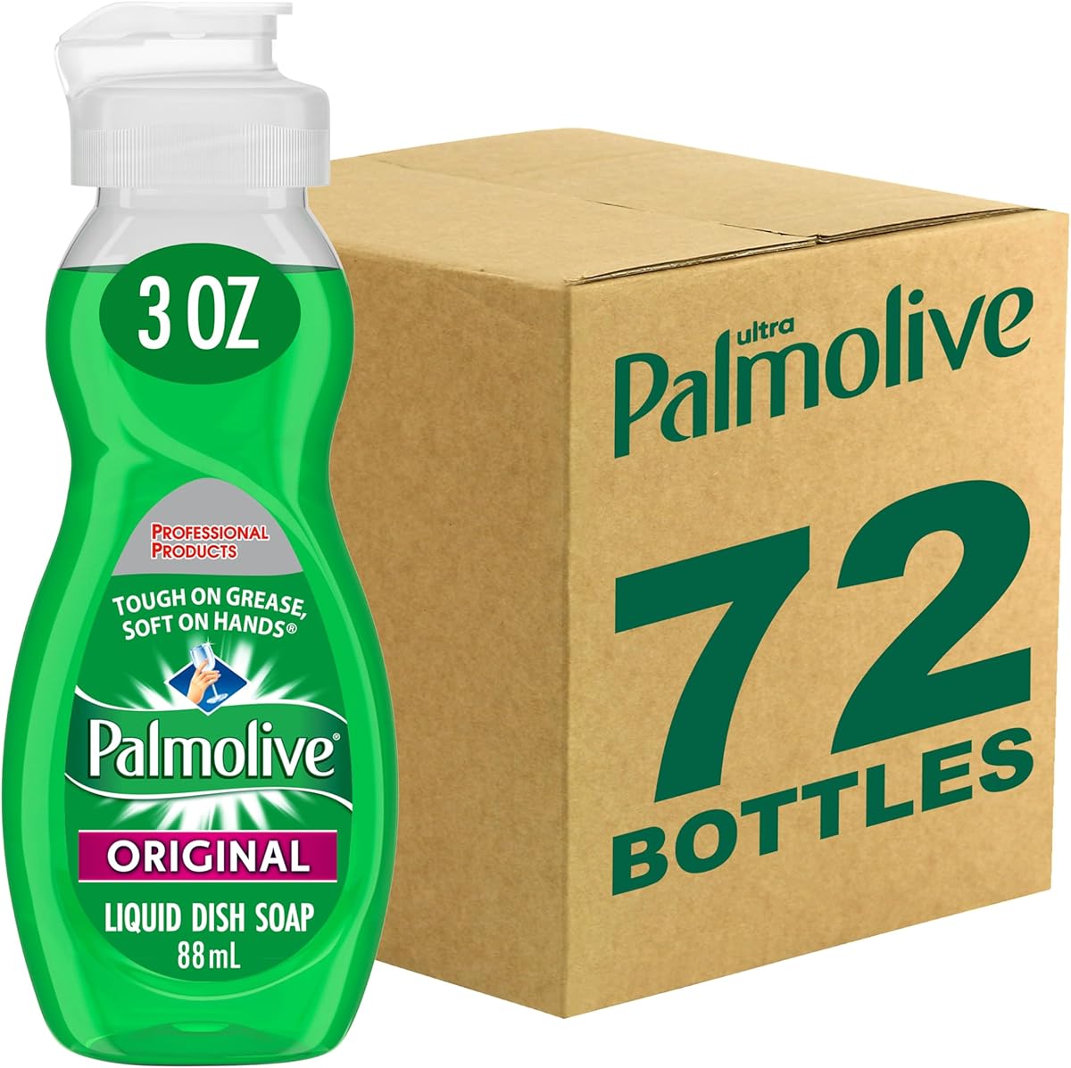 PALMOLIVE Dishwashing Liquid, Travel Dish Soap, Original Scent, Green, 3 Fluid Ounce Bottle (Case of 72) - Total of 216 Fluid Ounces - Dishwashing Liquid - Kitchen Soap & Cleaning Supplies: Dish Detergent: Amazon.com