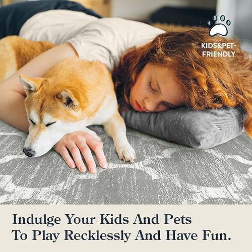 Miniatura 5 de Lahome - Tapete marroquí  2' x 4', de lana sintética, antideslizante. Alfombra de suelo para entrada de dormitorios, cuarto de lavado, decoración de