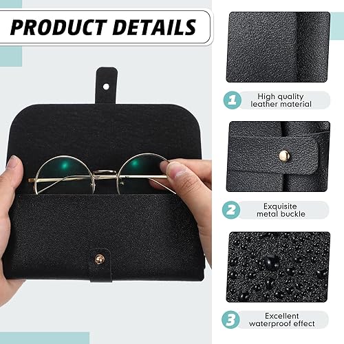 Miniatura 3 de Nuogo Paquete de 30 fundas para lentes, estuche suave para lentes de sol, bolsa portátil de piel sintética para mujeres y hombres