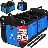 Vista 13 de TRUNKCRATEPRO - Organizador de maletero XL para SUV, auto, camioneta con 6 compartimentos, ajustable, plegable, portátil, antideslizante, con Gris