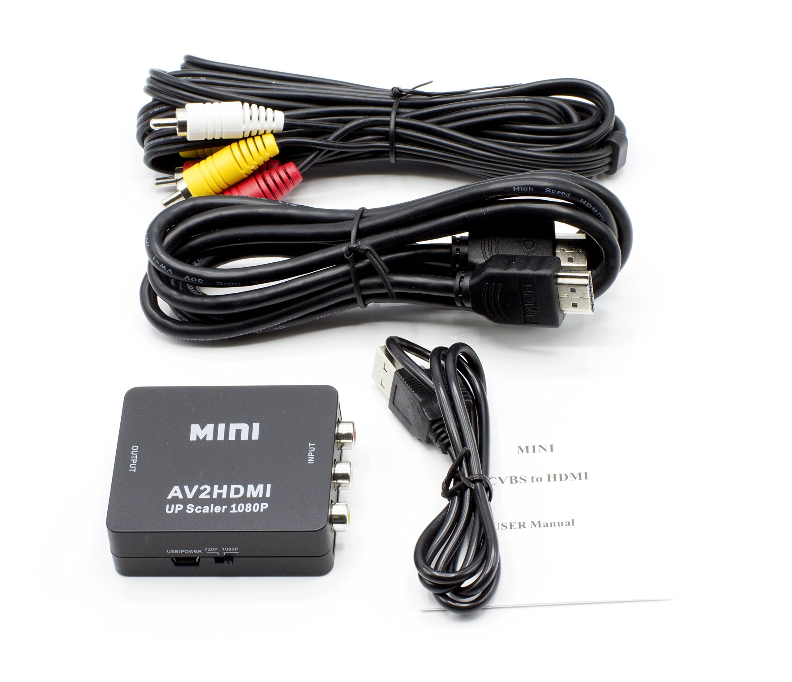 Convertidor HDMI [convierte a componente, RGB, RCA (AV Composite) (Digital y analógico), para Xbox/PS4/PS3/PC/Laptop/TV/STB/VHS/VCR/Camera/DVD/reproductor Blu-ray, PAL/NTSC]