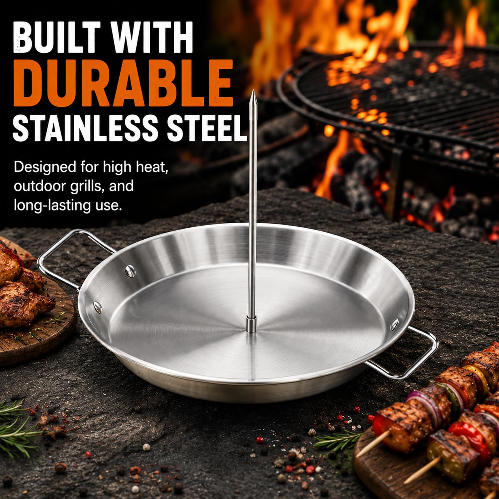 Spiedino Verticale Multifunzione per Barbecue Supporto per Kebab Turco