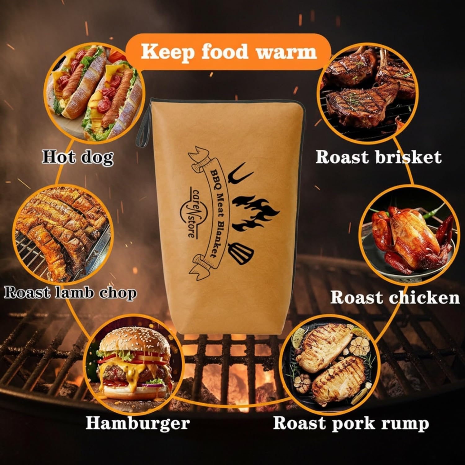 BBQ Blanket for Resting Meat, Smoker Meat Resting Blanket, Reusable Smoker Grilling Meat Insulated Resting Bag with Wide Mouth for Large Brisket/Pork Shoulders/Turkeys,Gifts for Men (BBQ Blanket 21in) - Image 5