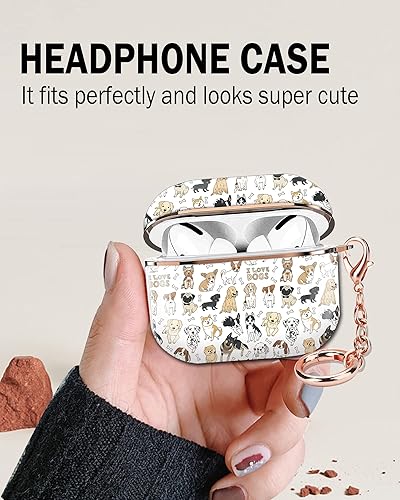 Miniatura 4 de Funda para Airpod Pro 2, linda funda protectora para Airpod Pro de 2 generación, a prueba de golpes, con llavero de oro rosa para niñas, mujeres y