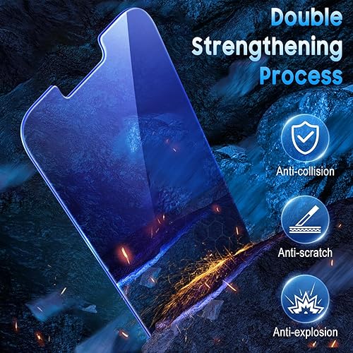 Miniatura 4 de Uyiton Protector de pantalla de privacidad para iPhone 1313 Pro14, privacidad de 28 antiluz azul 9H+ cubierta de pantalla de vidrio templado