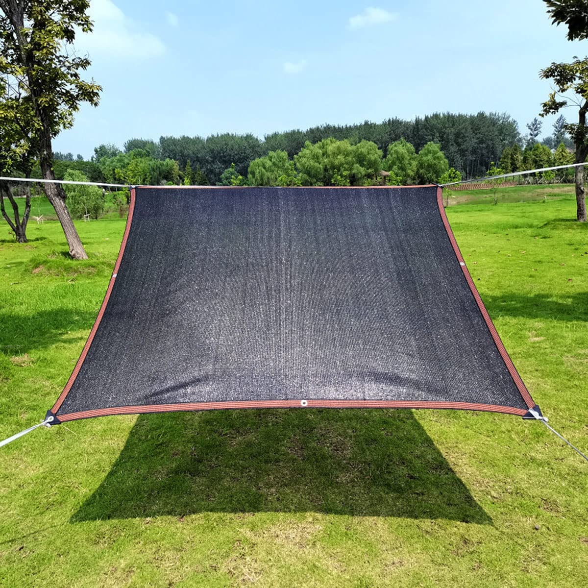 Rete ombreggiante impermeabile, 4 x 10 m, nera, 70% tessuto ombreggiante da giardino, con occhielli, perfetta per piante, balcone, patio, stagno, pollaio, protezione