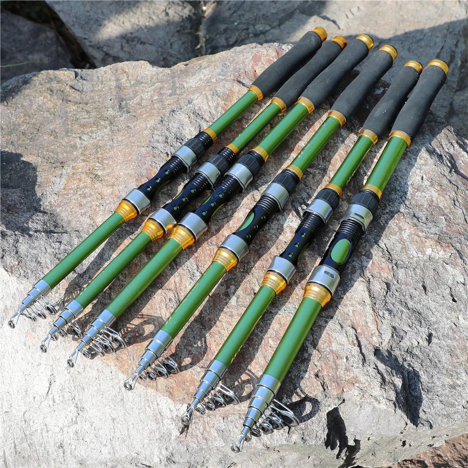 Cañas de Pesca Surfcasting Caña de Pescar telescópica de 1,8 m-3,30 m, caña de Pescar de Fibra de Vidrio Fuerte for Pesca de Viaje en Agua Dulce y Salada(White,3.3m)