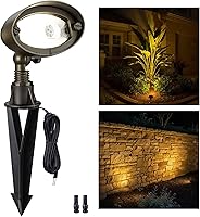 Vista 37 de Gardenreet Luz de inundación de latón macizo – Luz LED de lavado de pared de bajo voltaje para paisaje, 12 V, resistente al agua cableada al aire