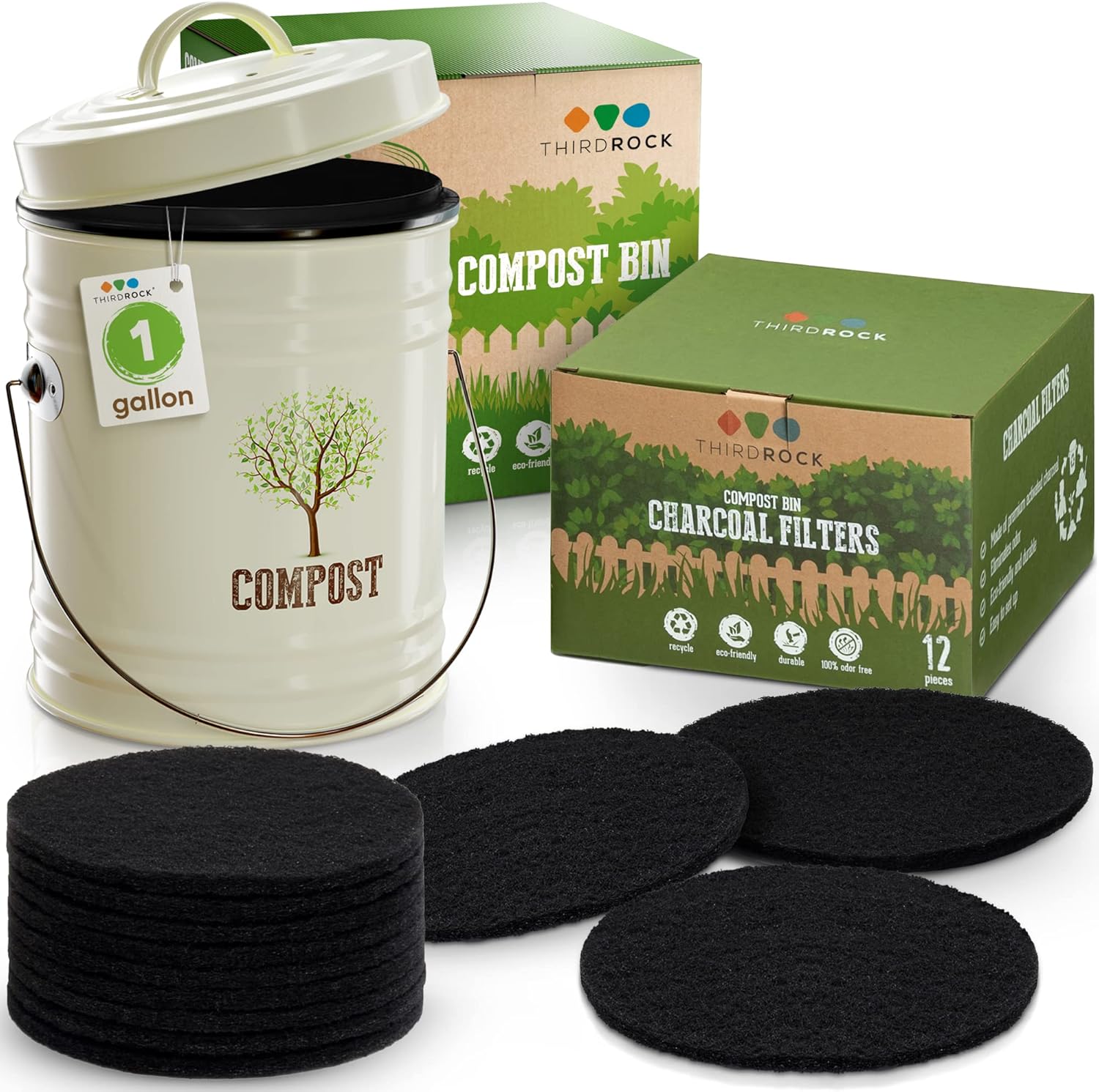 Third Rock 1.0 Gallon Farmhouse Kitchen Compost Bin