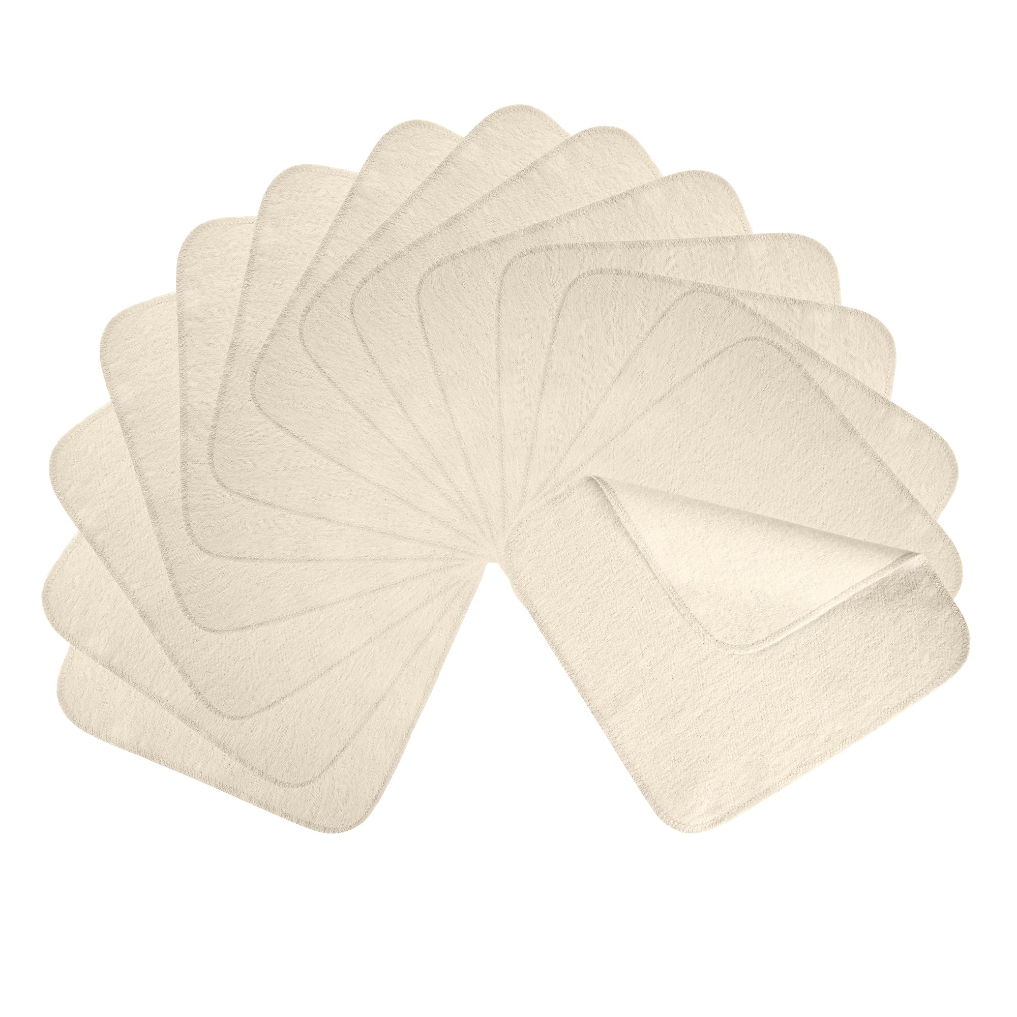 Einlagige Flanellwaschlappen aus Bio-Baumwolle - 15 Stück - Mehrweg Baby Waschlappen als Ersatz für Feuchttücher - Kleine waschbare mini Baumwolltücher