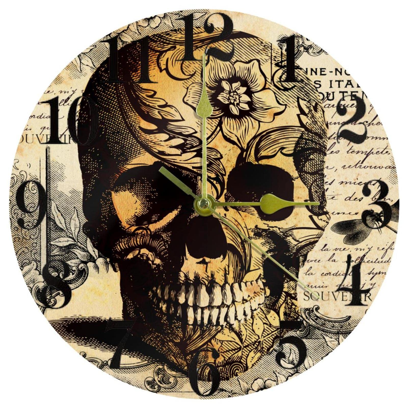 Horloge murale anti-bruit Tatoo ronde et précise pour éliminer le stress du tic-tac
