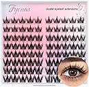 Lash Clusters Manga Eyelash Clusters Spiky Cluster Eyelash Extensions 80Pcs C Curl Individual Lashes Volume Anime Lash Clusters with Thin Band Cosplay Lashes DIY at Home (Cutey)