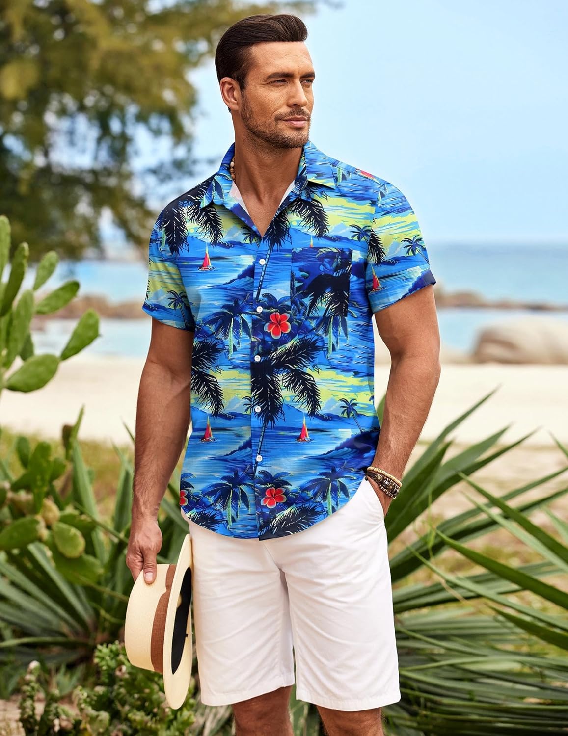 COOFANDY Mens Hawaiian Shirt Short Sleeve Button Togo Ubuy