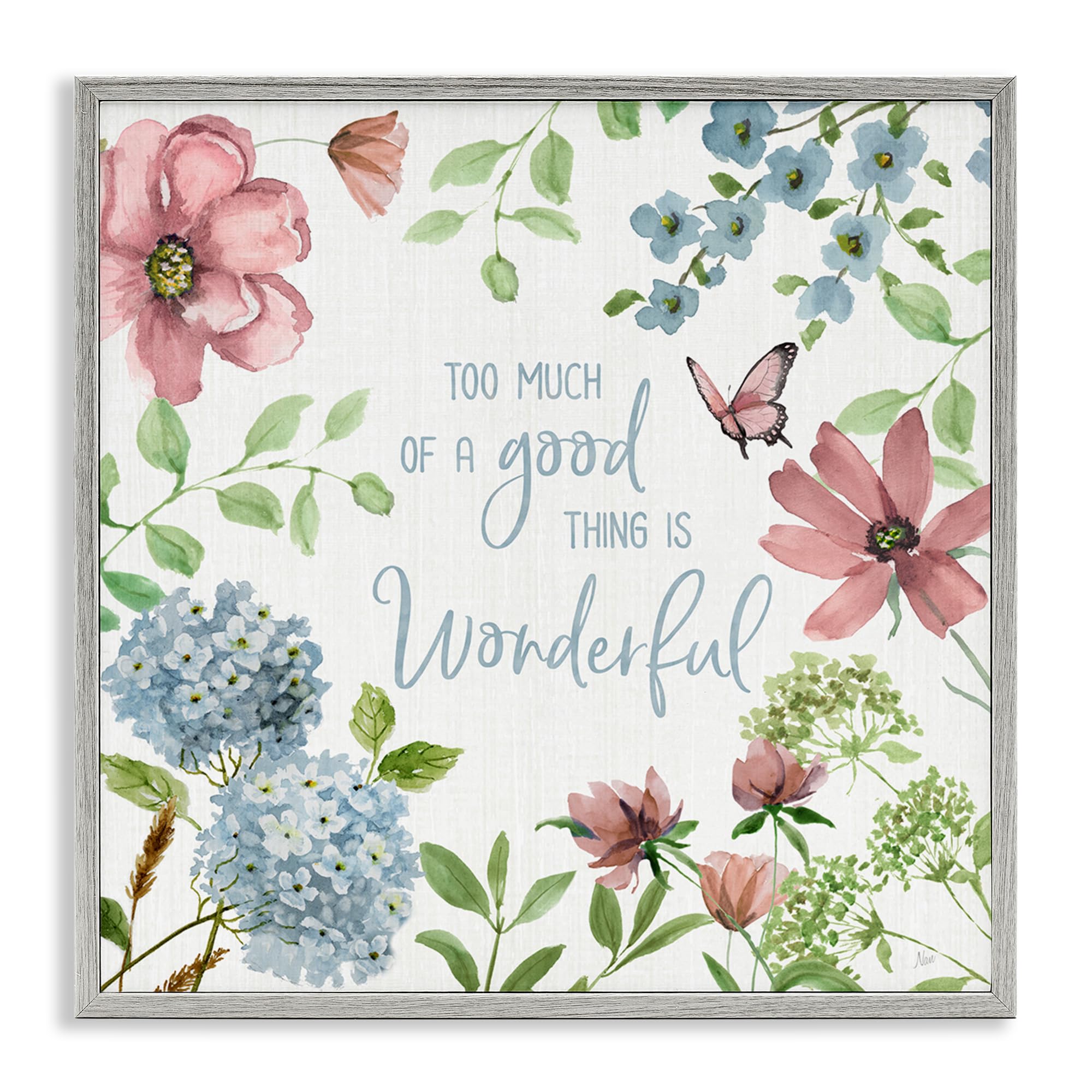 Stupell Industries 'Too Much Of A Good Thing', Framed Giclee Art, Gray, 24 x 24 Inches, Easy to Hang and Sturdy, Made in USA, by Nan