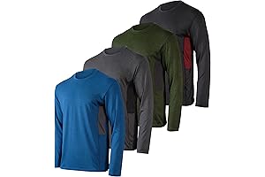 4 Pack: Men's Dry-Fit UV Moisture Wicking UPF 50+ SPF Sun Protective...