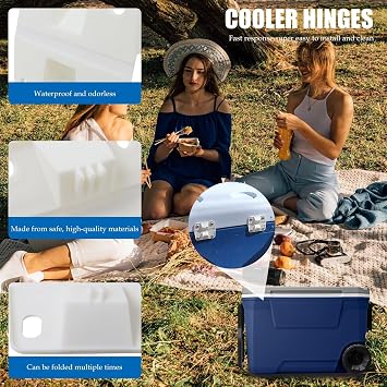 New Ice C*Hest Plastic Hinges for Coleman C*oolers - Replacement Set Fits Models 6250, 6251, 6257, 6260 (4 Pack)