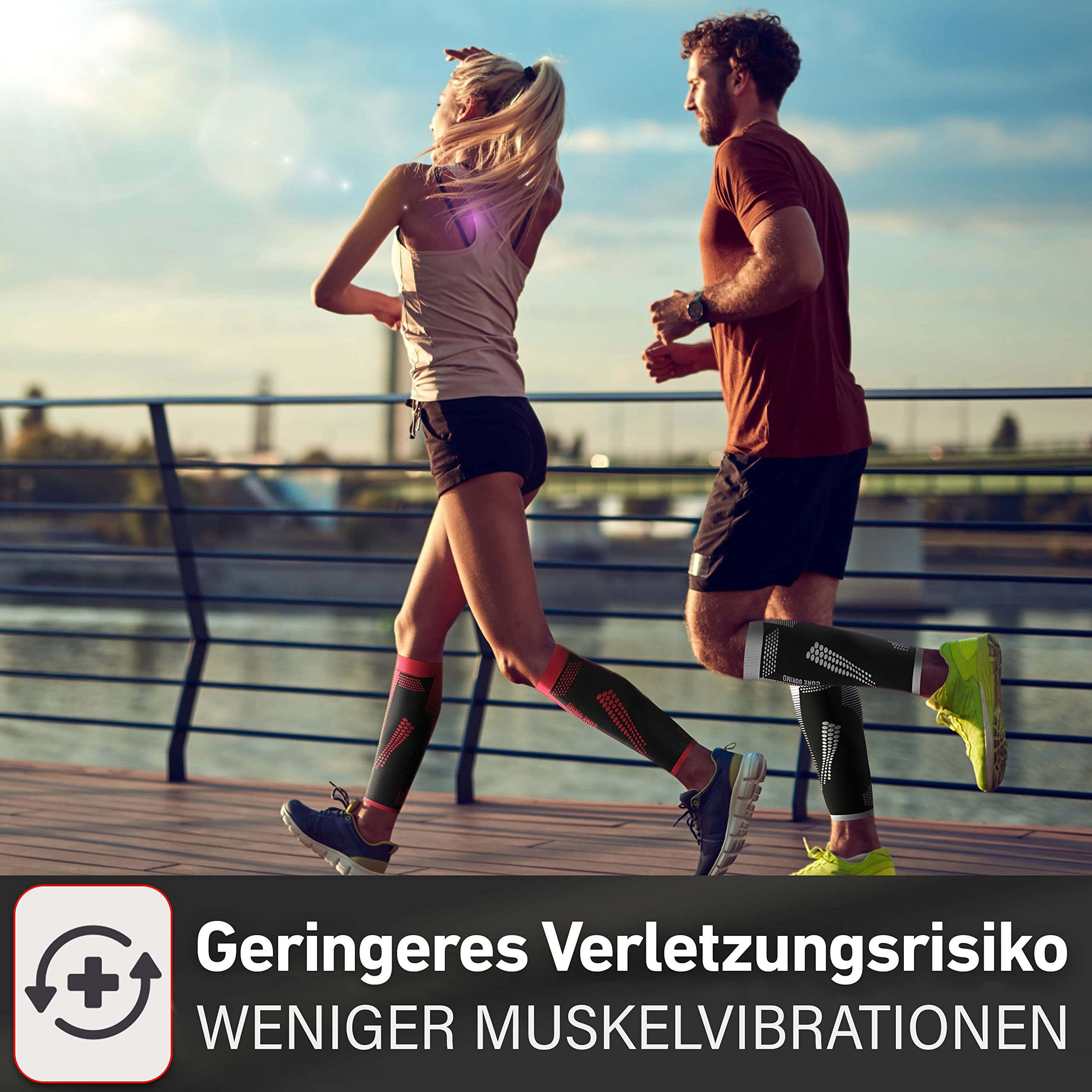 CORE GORIMO Calze a compressione per polpacci, traspiranti, supporto ottimale per la corsa e il jogging per uomo e donna