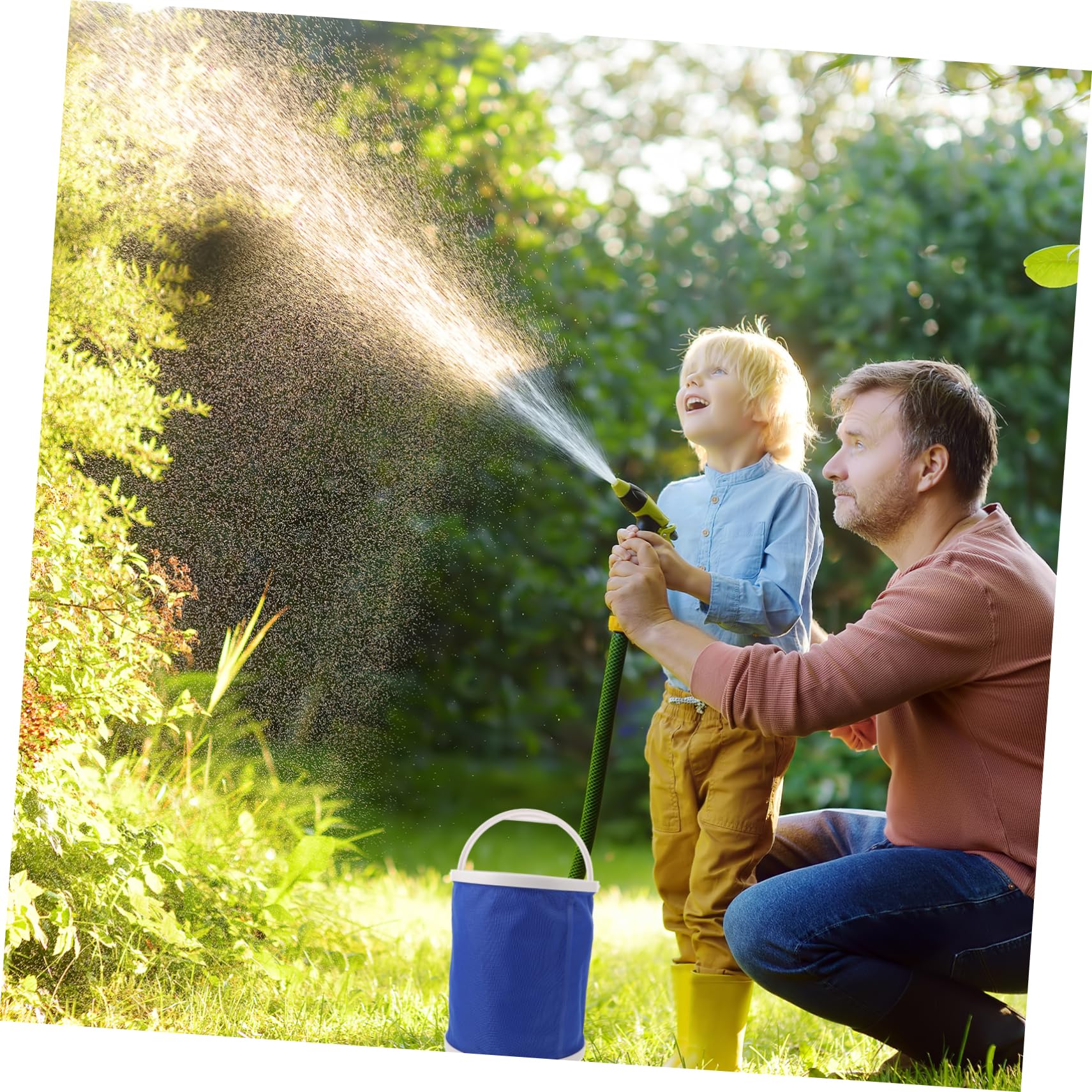 DOITOOL Faltbarer Wasserbehälter mit Griff Tragbarer Camping-Eimer aus Canvas-Material für Outdoor-aktivitäten Reisen und Picknicks