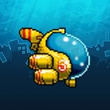 Awesome pixel graphics aquamarine submarine
