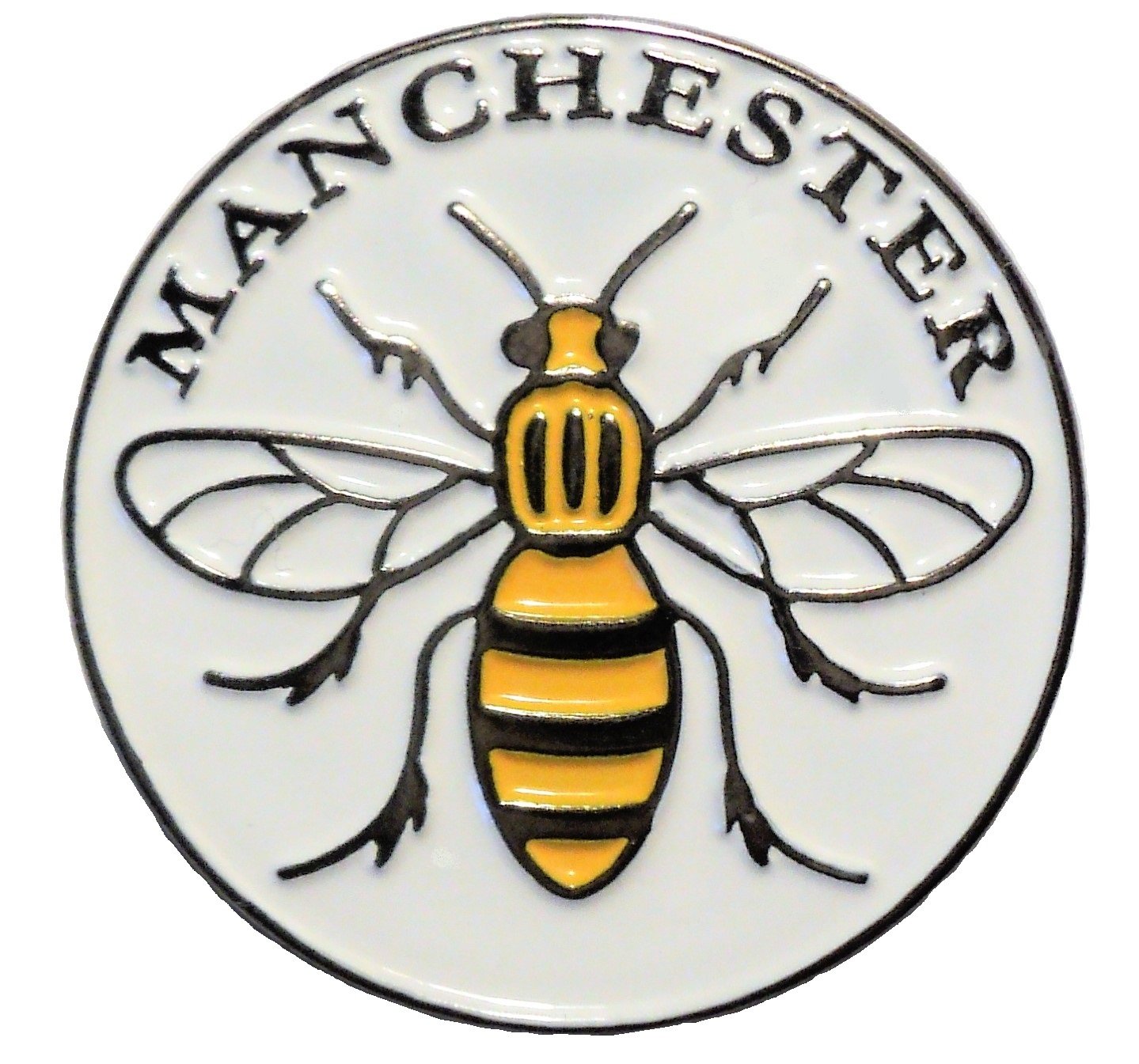 Manchester Worker Bee Mancunian Metal Enamel Badge 25mm
