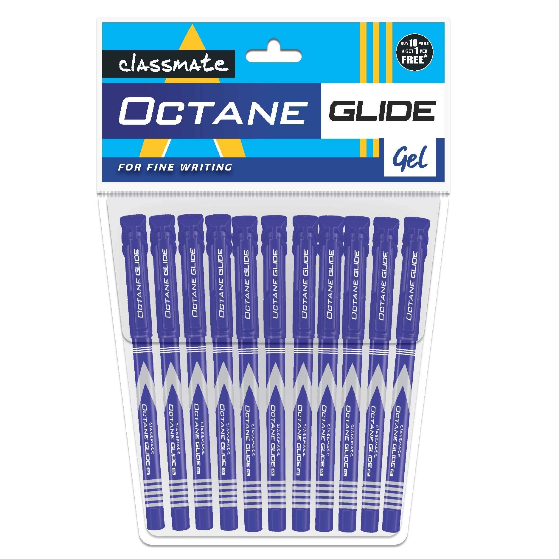 Classmate Octoglide Gel Stifte Blau, 10 Stück - Weicher Griff Für Flüssiges Schreiben