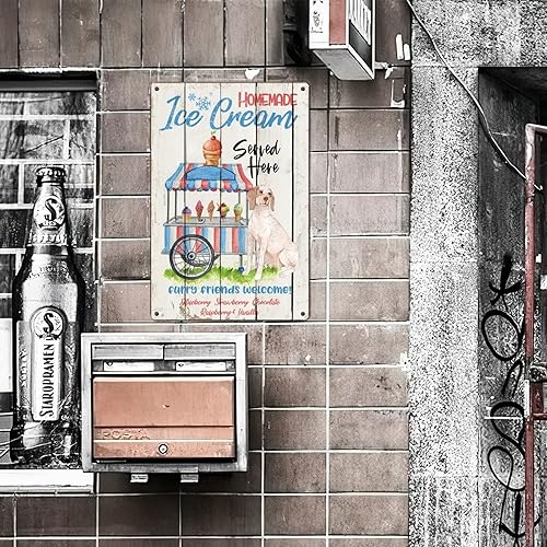 Miniatura 6 de Letrero de metal con estampado artístico para perros y mascotas, para decoración de verano, escena de playa con ondas, retro, cocina, bar, jardín,