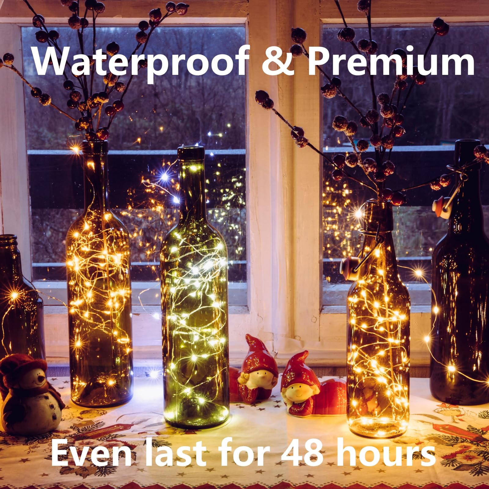 LEECOCO Luci Led Da 3 Metri A Batteria | 120 LED Bianco Freddo | Impermeabili IP44 Per Natale, Feste E Campeggio - 2