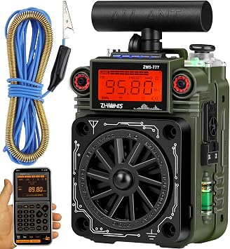 ZHIWHIS Bluetooth Speaker BCL Radio FM AM SW with T-Type Antenna/SOS Alarm/APP Control/Heavy Bass/MicroSD Card Support/10 Hours Continuous Playback/Timer/USB-C Rechargeable/Technical Standards
