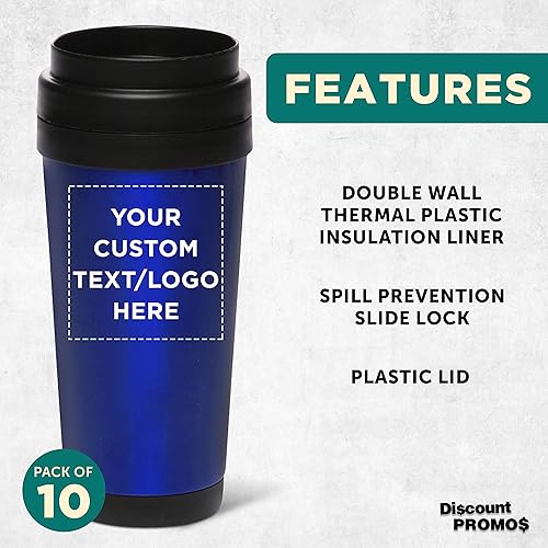 Miniatura 27 de Tazas de viaje de acero inoxidable con aislamiento personalizado, 16 onzas, juego de 50, paquete personalizado a granel, perfectas para café helado