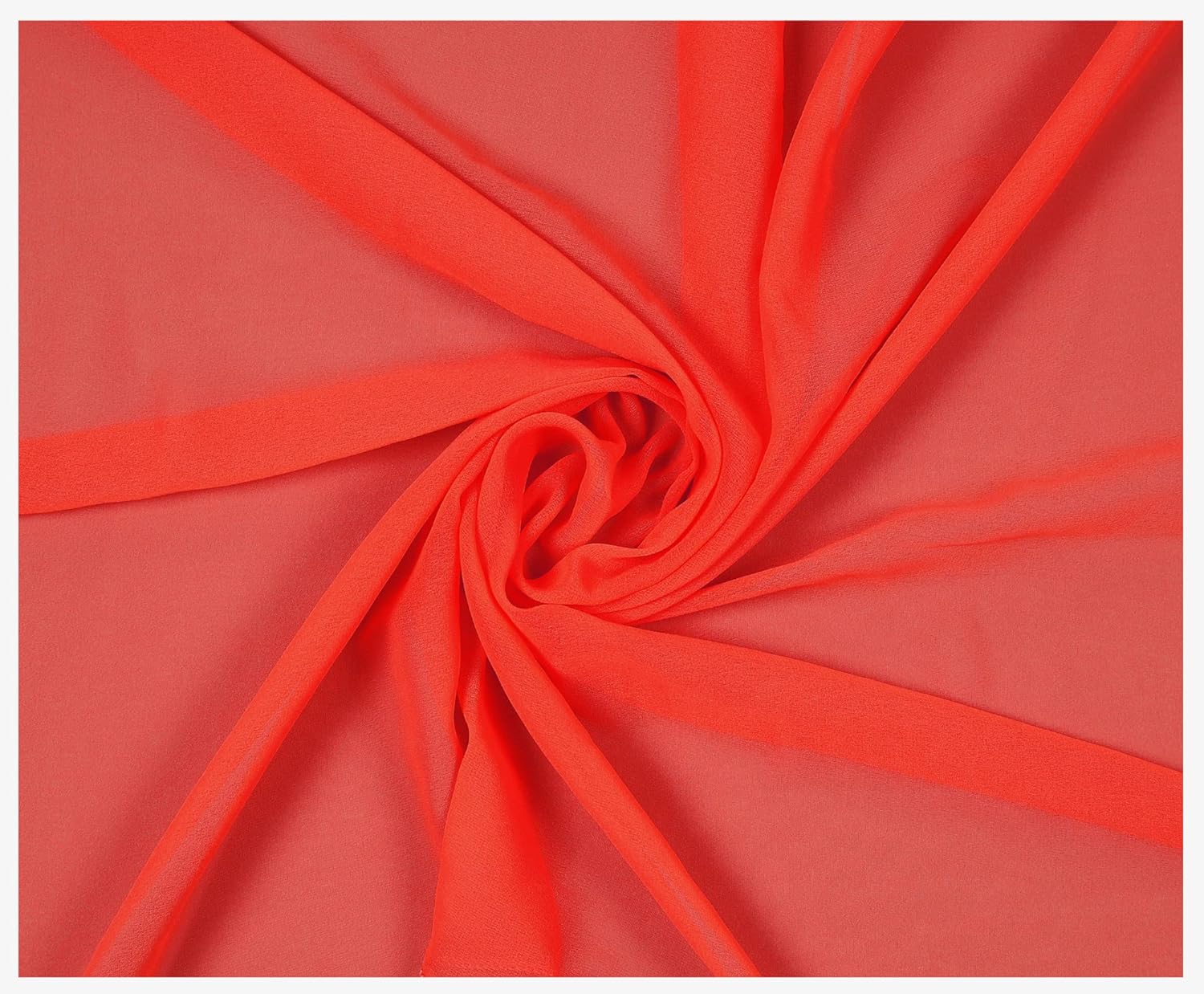 MDS Pack of 20 Yard Chiffon Fabric, Sheer Soft Draping Fabric Bolt for Wedding Party Backdrop Arch Decoration, Apparel Bridal Dress Sewing DIY Crafts Solid Gauze Fabrics 44 Wide - Orange