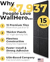 Vista 2 de Vision Board - Tablero grande de corcho para paredes de 59 x 36 pulgadas, tablero de anuncios negro, paquete de 15 azulejos de pared de fieltro