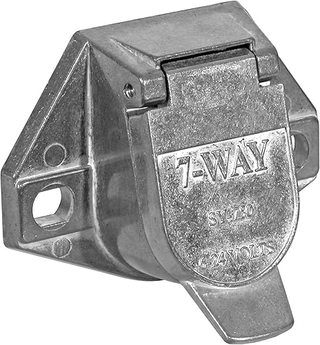 Buyers Products TC1007 - Conector de remolque de extremo de camión de 7 vías (redondo, metal), mediano