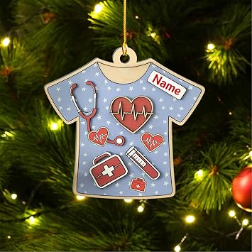 Personalized Nurse Ornament, Custom Nurses Ornaments for Christmas Tree, Ornament RN Nurse 2026, Hat, Life, Registered Ornaments Gift for Nurses, Doctor N2