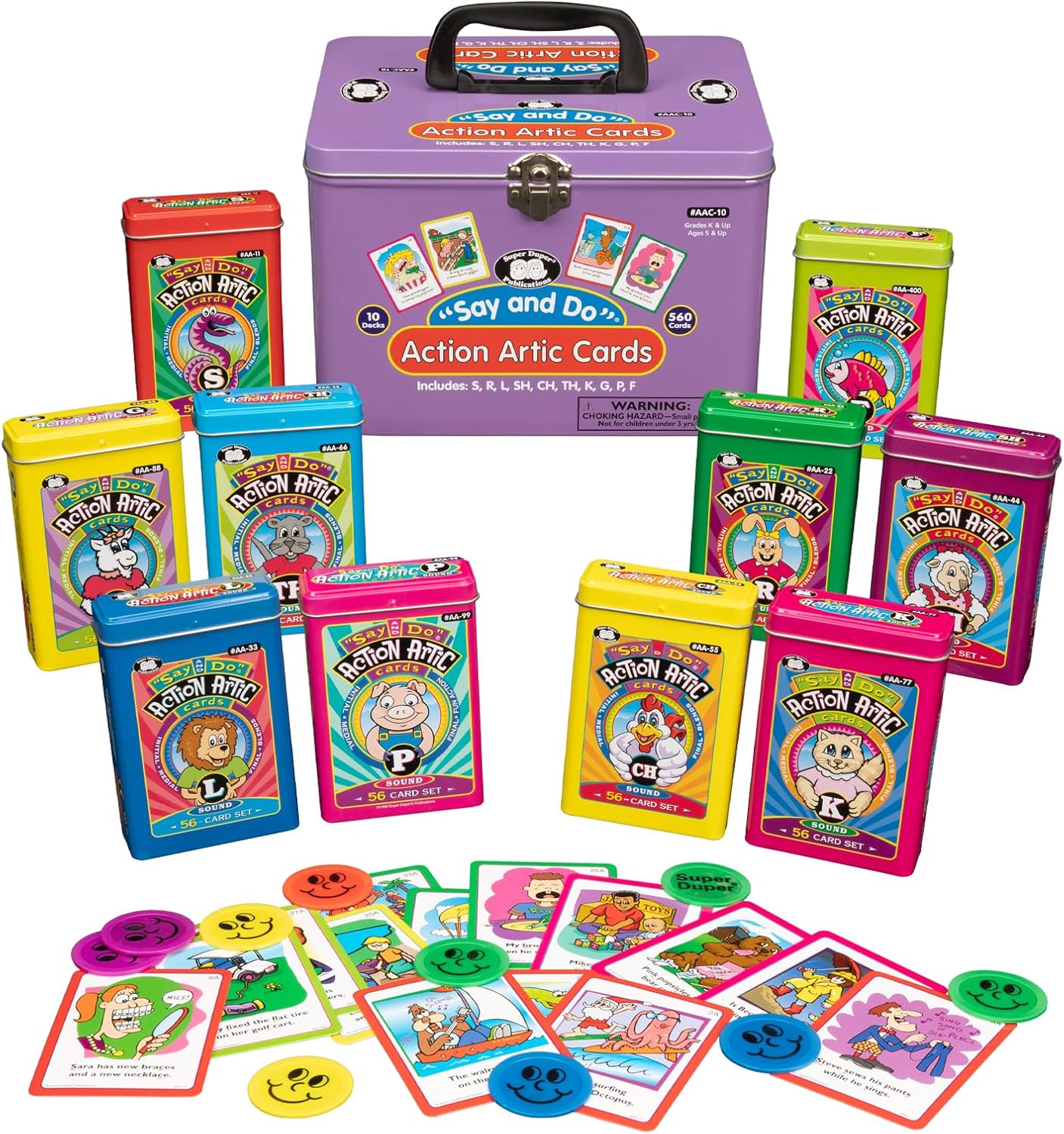 Super Duper Publications | Say and Do® Action Articulation Bundle – Individual Fun Deck for 10 Different Sounds | Vocabulary and Language Development Flash Cards | Educational Learning Materials