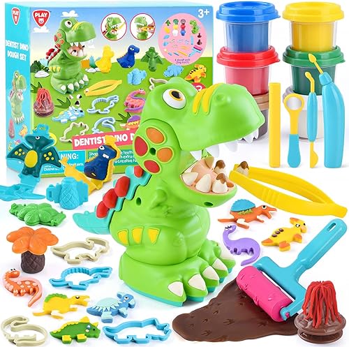 Miniatura 9 de PLAY Juegos de arcilla de animales de granja para niños de 4 a 8 años, kit de masa de color con moldes de animales, juguetes no tóxicos y seguros,