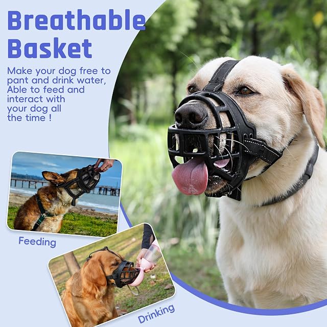 Foto 3 de 8 de BARKLESS Bozal para Perro, bozales de Silicona Suave para Perro, Mejor para Evitar mordeduras
